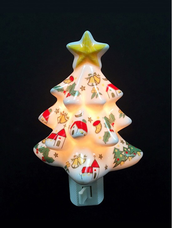 Porcelain Christmas Tree Night Light with Gift Box